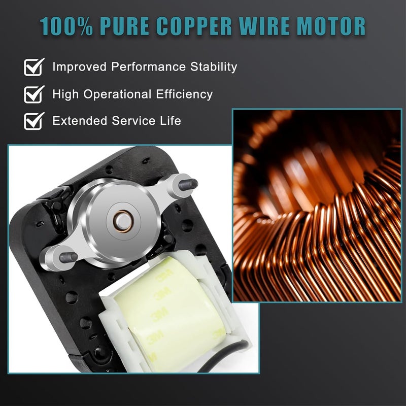 Criditpid Universal Bathroom Vent Fan Motor, SM550 Electric Motor Kit for Nutone Broan Bathroom Exhaust Fan Replace C01575, 65100, EM550, EM750, VFM100, E498-1, 82423K, K111, C65878, 50CFM, 2-Pack - Image 4